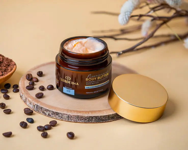 Product still life of ClubDerma body butter